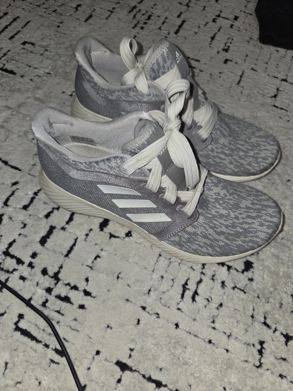 adidas Women's Lightweight Gray Knit Running Sneakers
